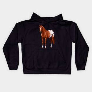 Chestnut Sorrel Quarter Horse Appaloosa Stallion Kids Hoodie